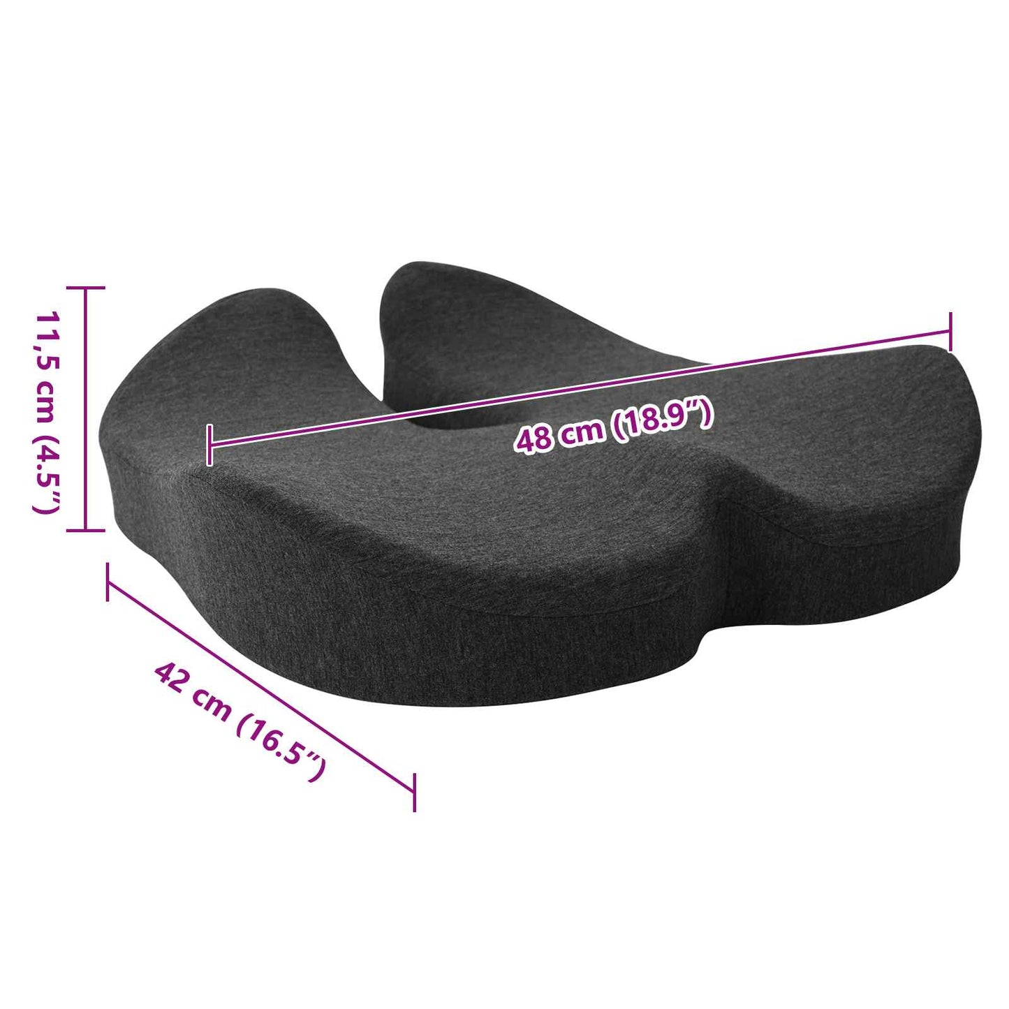 Pillow with Pillow Dark Grey 50 x 43 x 10 cm Cotton