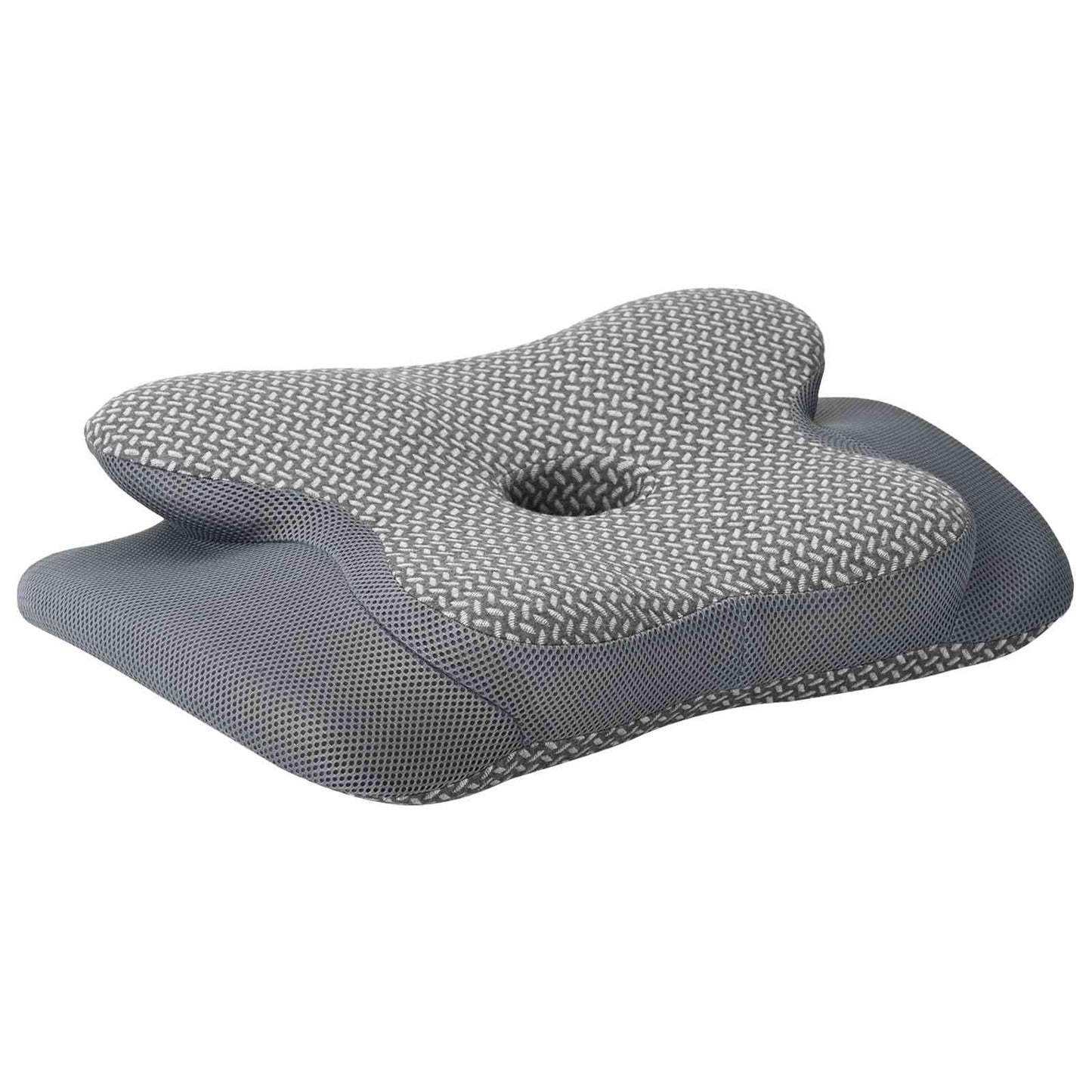 Neck support pillow with cushion Grey 58 x 38 x 12 cm Polyester