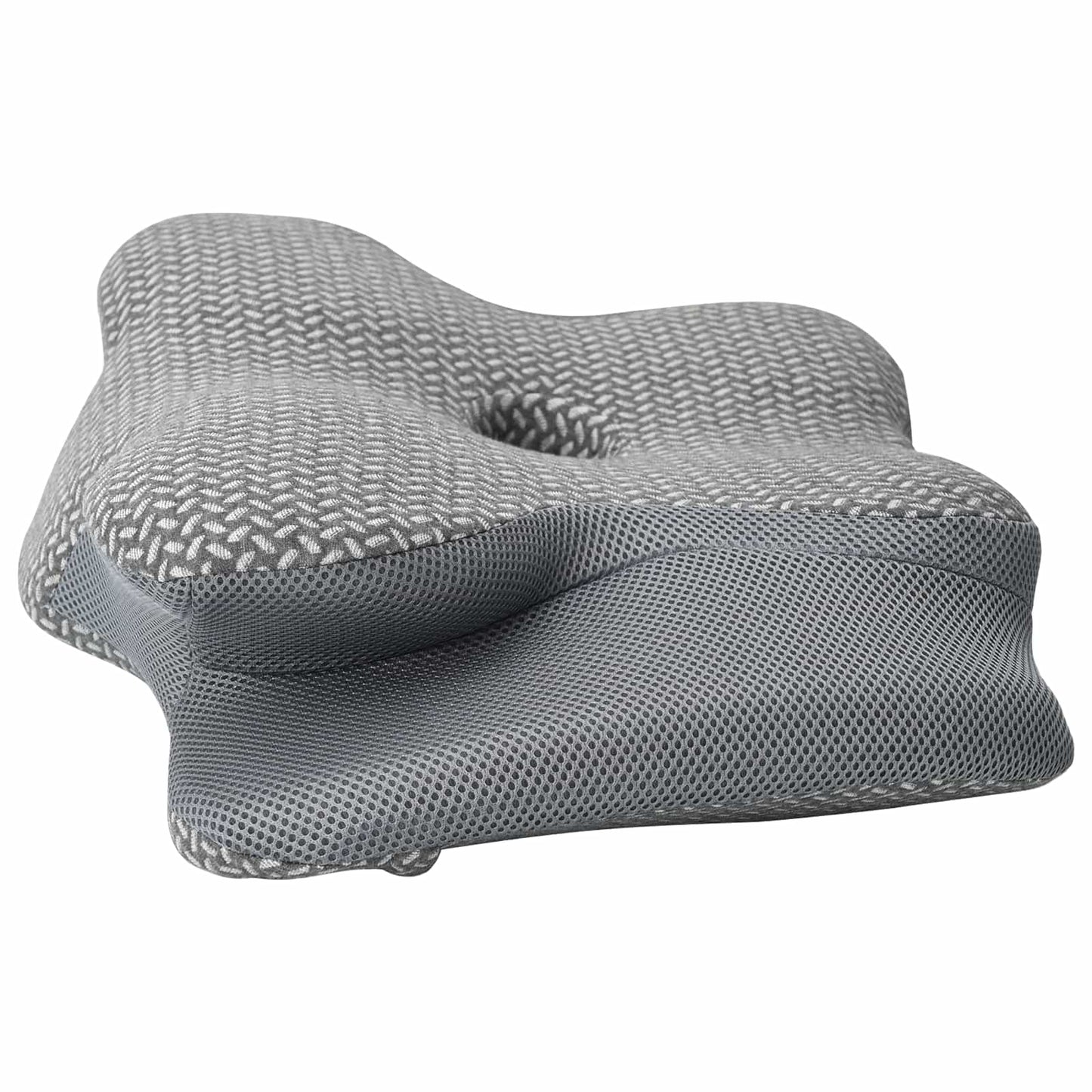 Neck support pillow with cushion Grey 58 x 38 x 12 cm Polyester