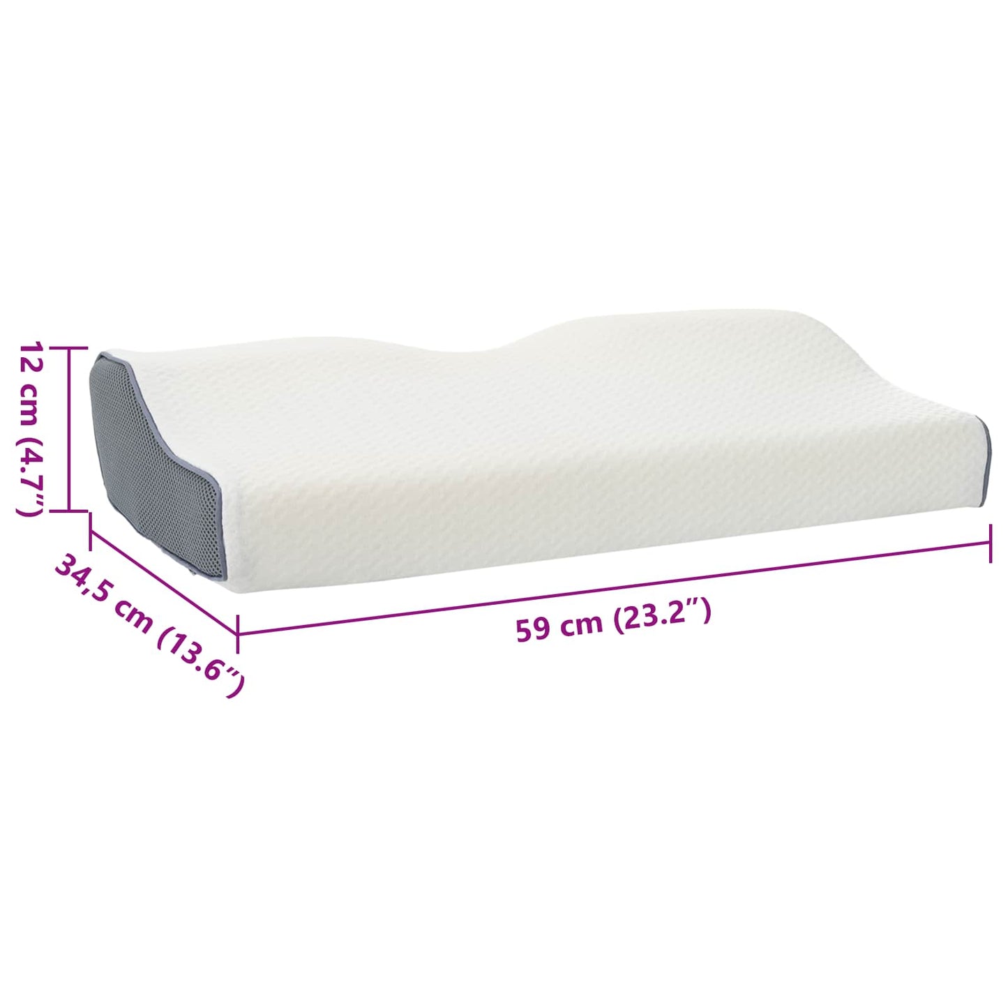 Kopfkissen mit Kissen Weiß 60 x 34 x 11 cm Polyester