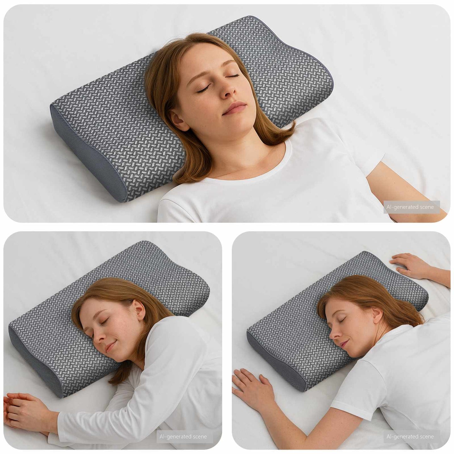 Kopfkissen mit Kissen Grau 60 x 34 x 11 cm Polyester