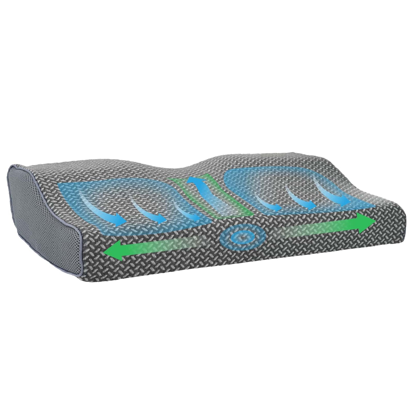 Kopfkissen mit Kissen Grau 60 x 34 x 11 cm Polyester