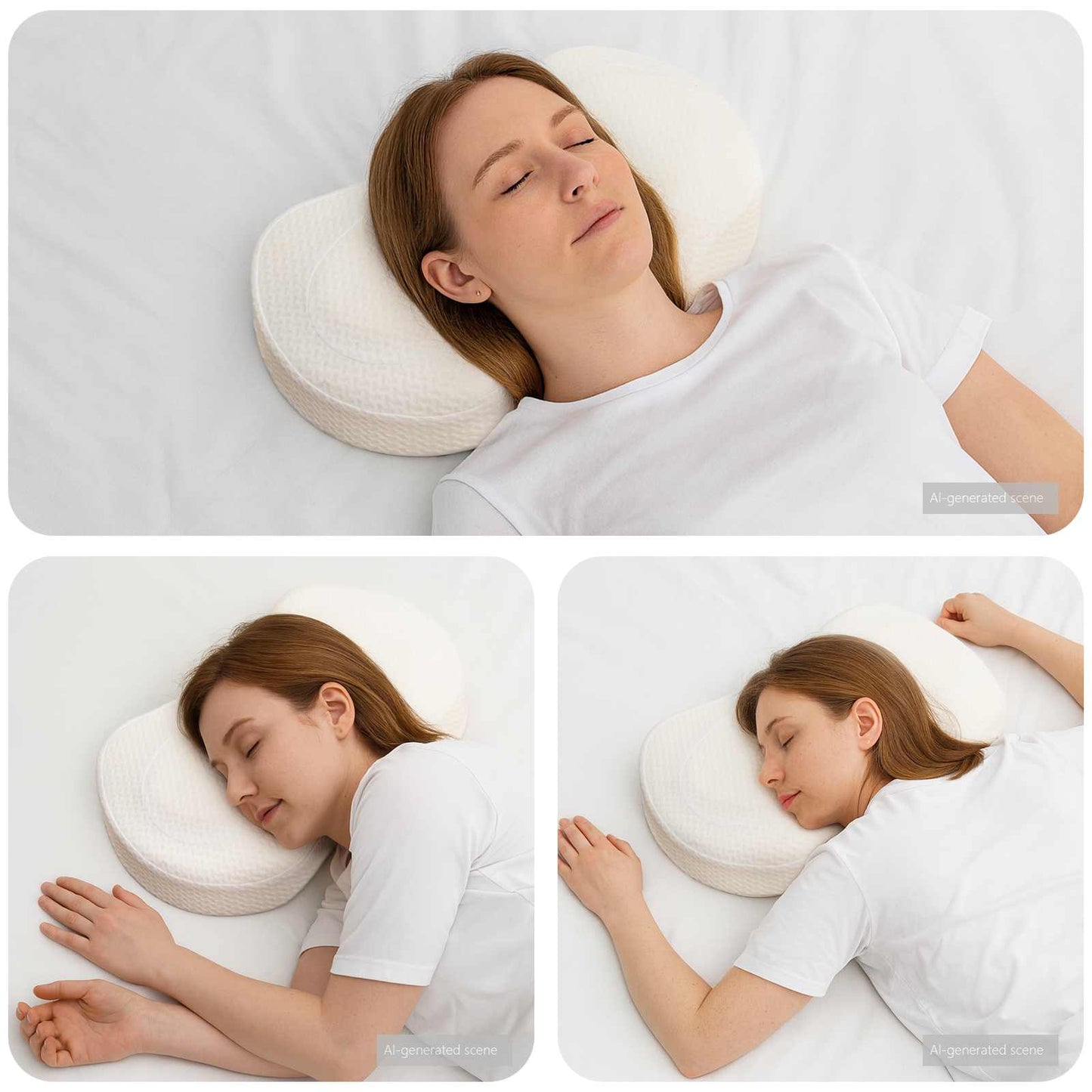 Neck Support Pillow with Pillow White 53 x 35 x 11 cm Polyester