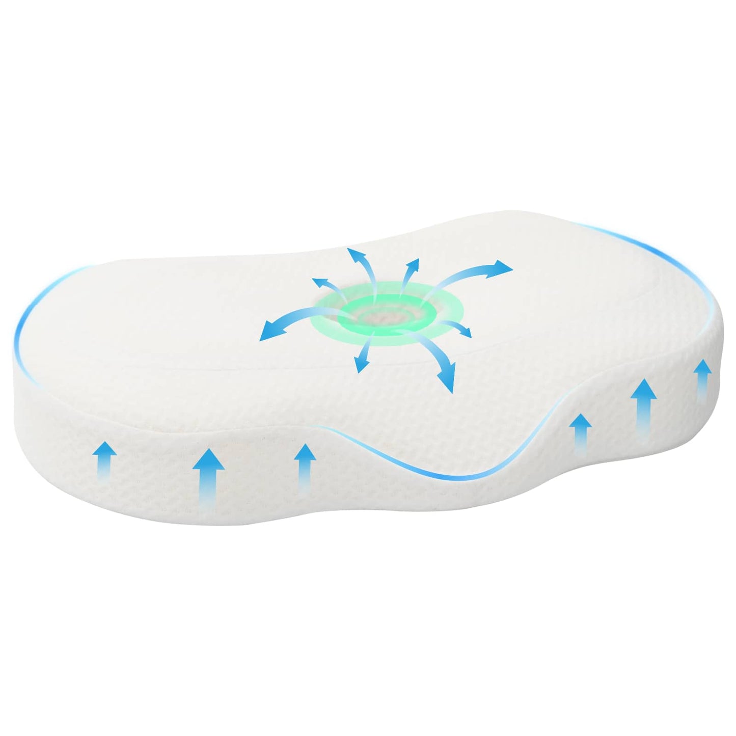 Neck Support Pillow with Pillow White 53 x 35 x 11 cm Polyester