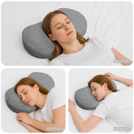 Nackenstützkissen mit Kissen Grau 53 x 34,5 x 10,5 cm Polyester
