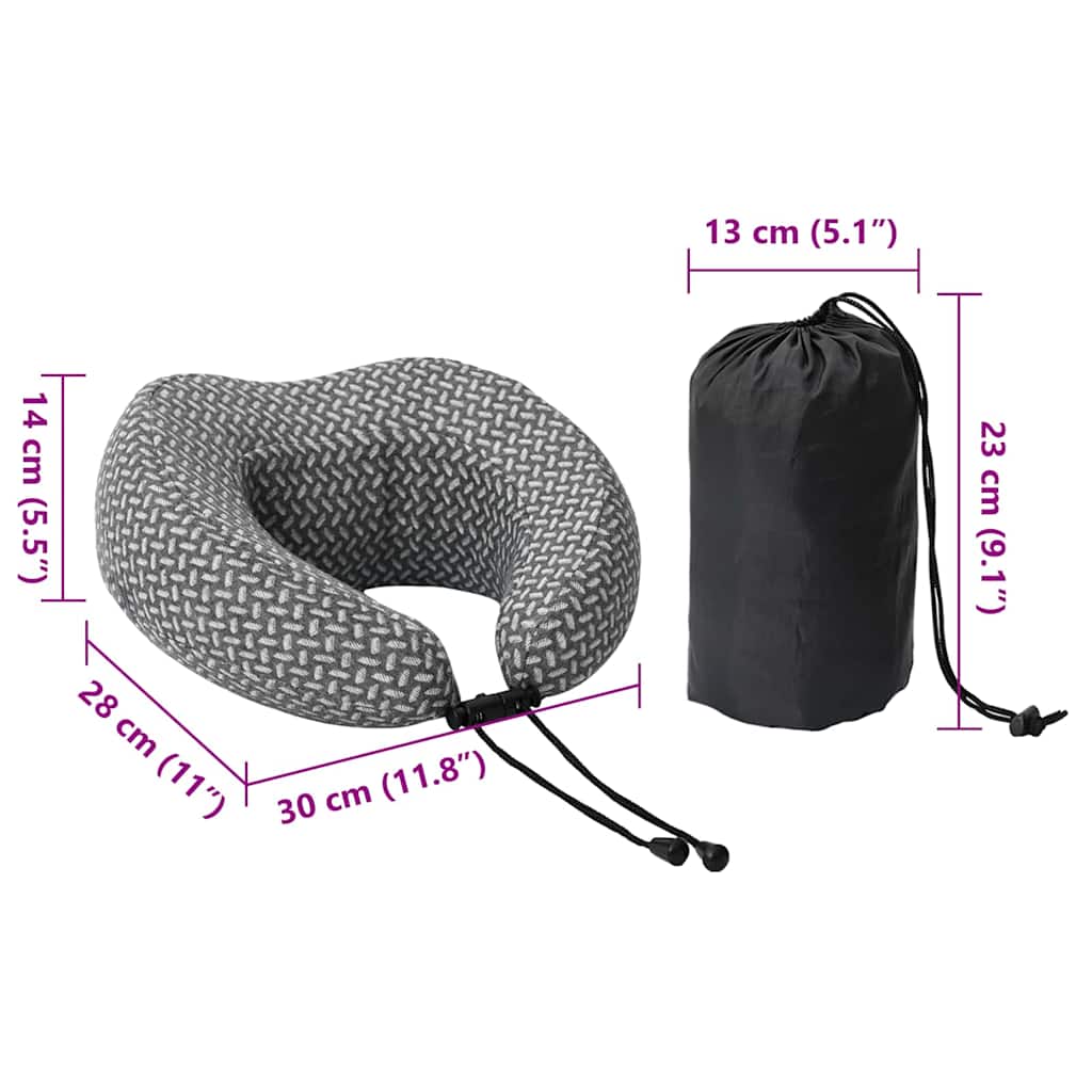 Reisekissen für den Hals Grau 30 x 28 x 14 cm Polyester