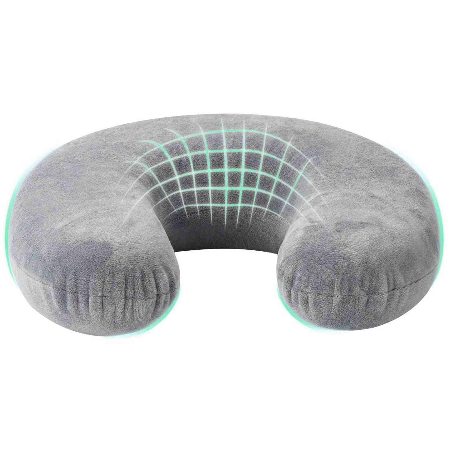 Reisekissen für den Hals mit Kissen Grau 27 x 27 x 8,5 cm Samt