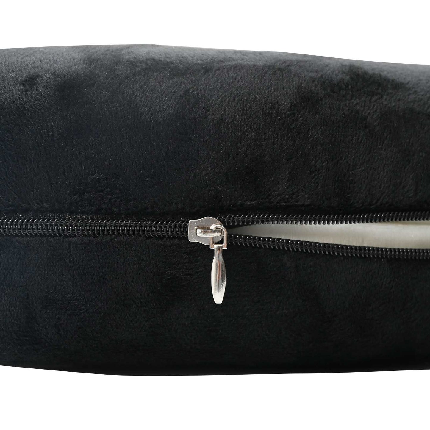 Travel neck pillow black 27 x 27 x 8 cm velvet