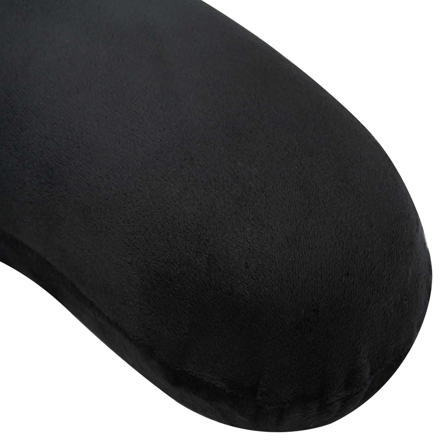 Travel neck pillow black 27 x 27 x 8 cm velvet