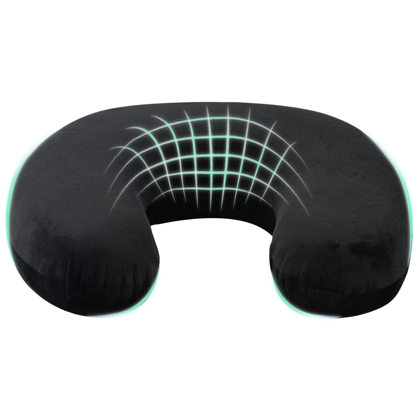 Travel neck pillow black 27 x 27 x 8 cm velvet