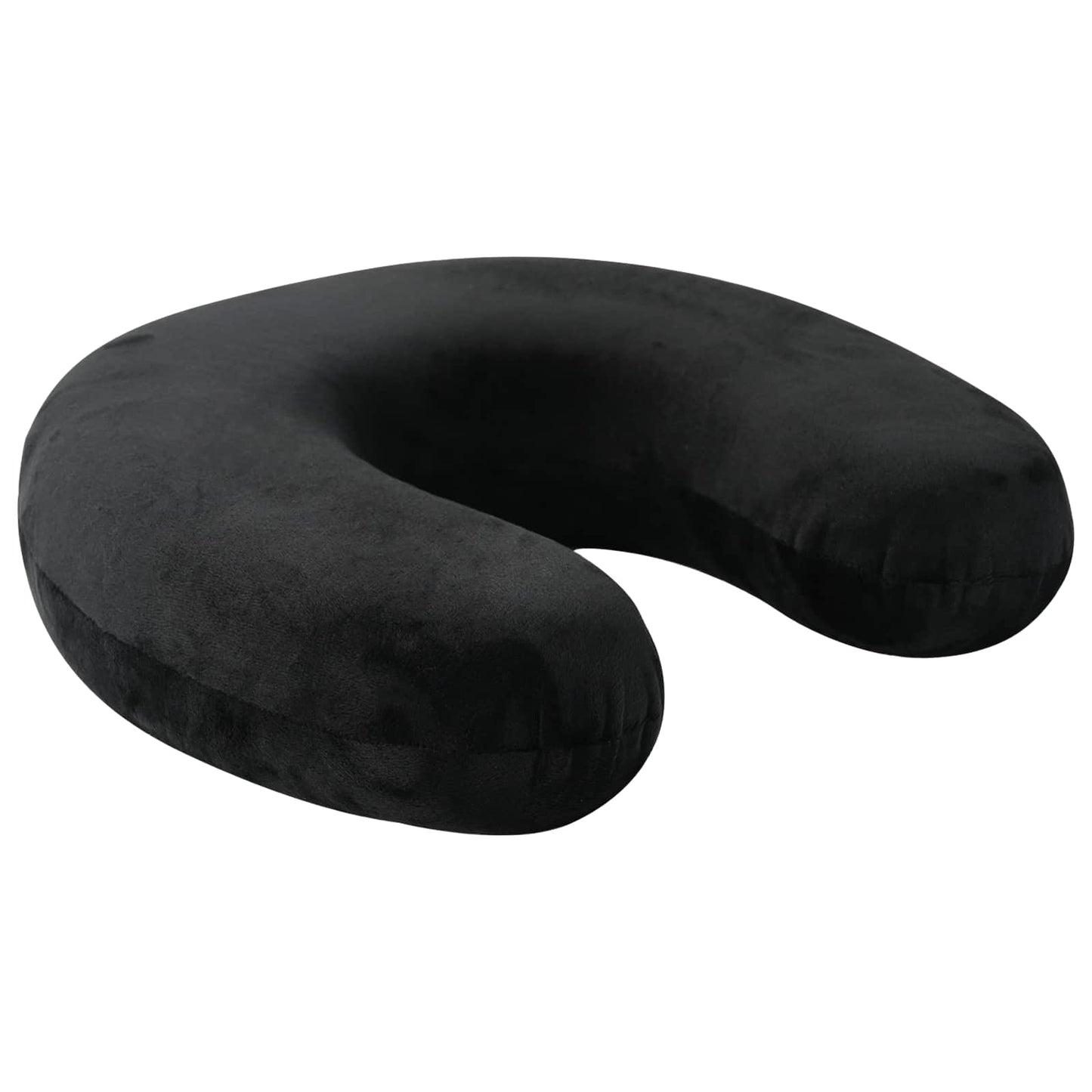 Travel neck pillow black 27 x 27 x 8 cm velvet