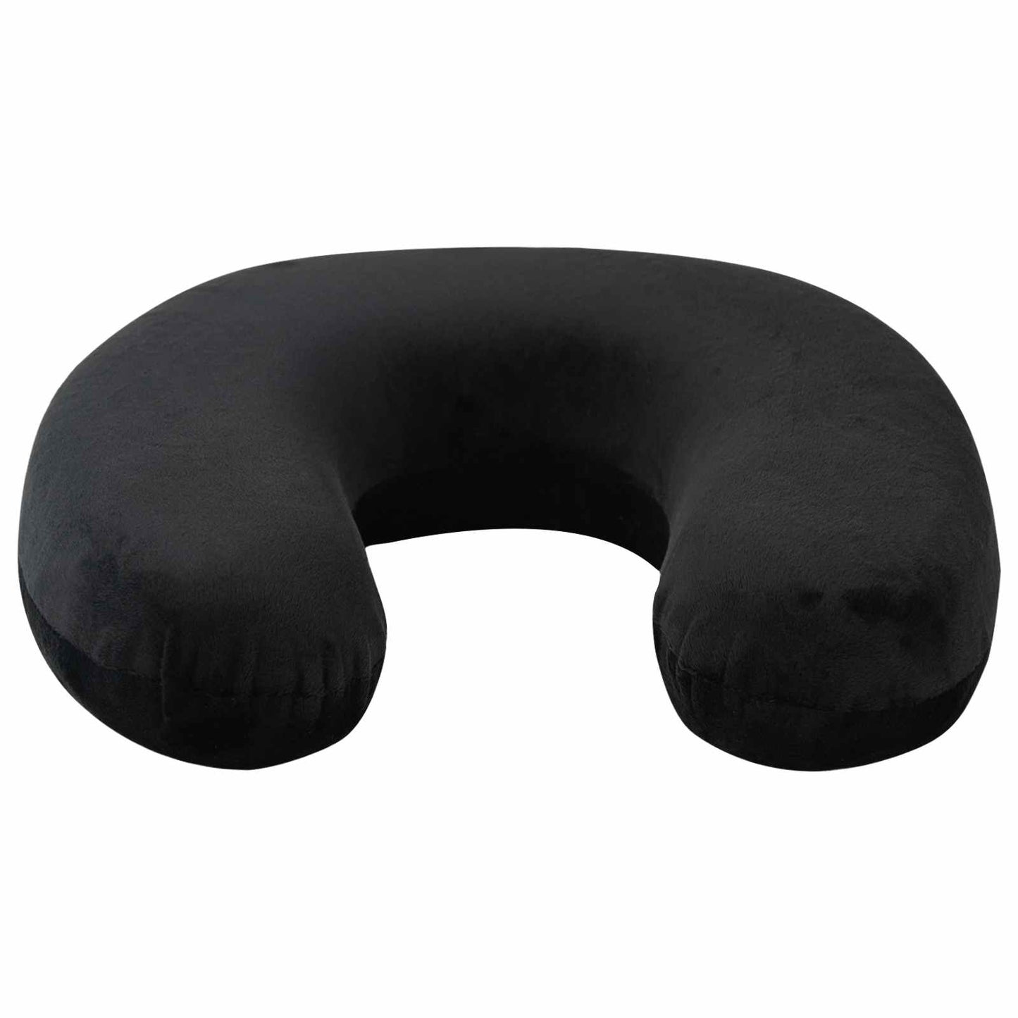 Travel neck pillow black 27 x 27 x 8 cm velvet