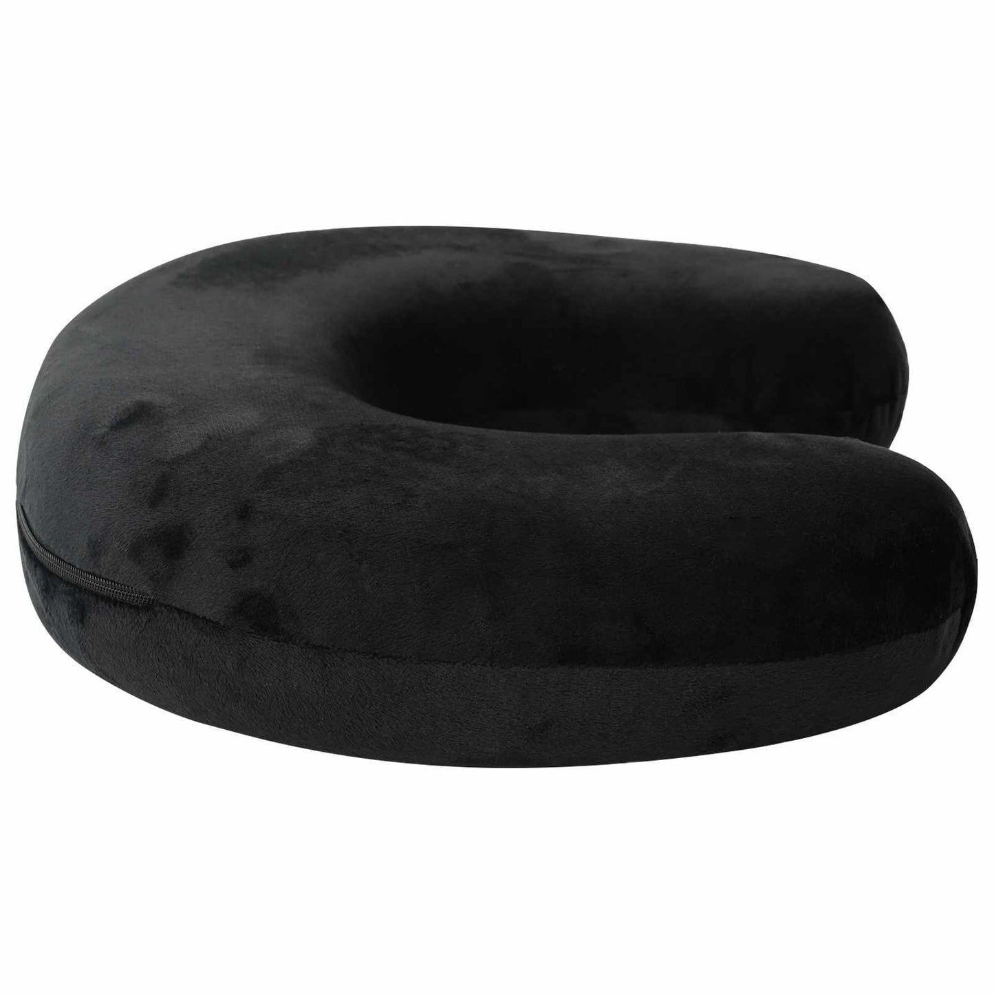 Travel neck pillow black 27 x 27 x 8 cm velvet
