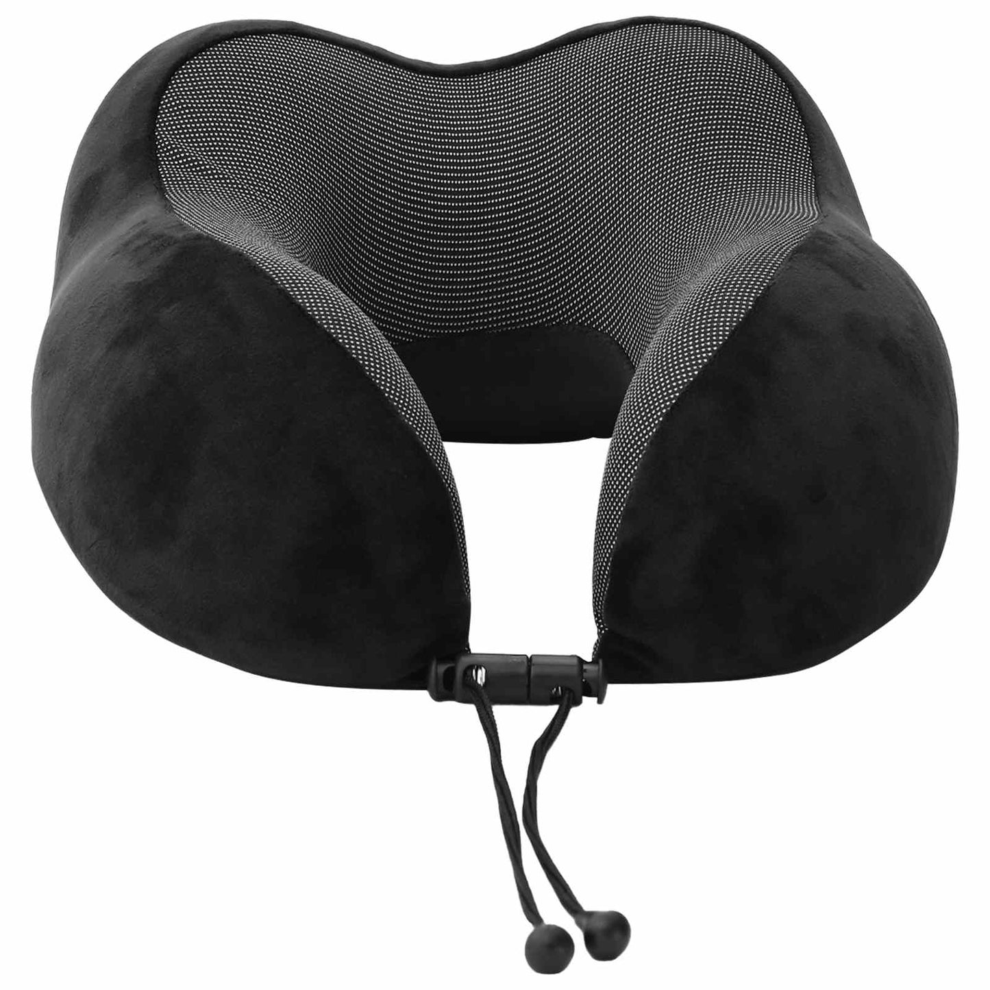 Oreiller de voyage cervical noir 27 x 26 x 14 cm Velours