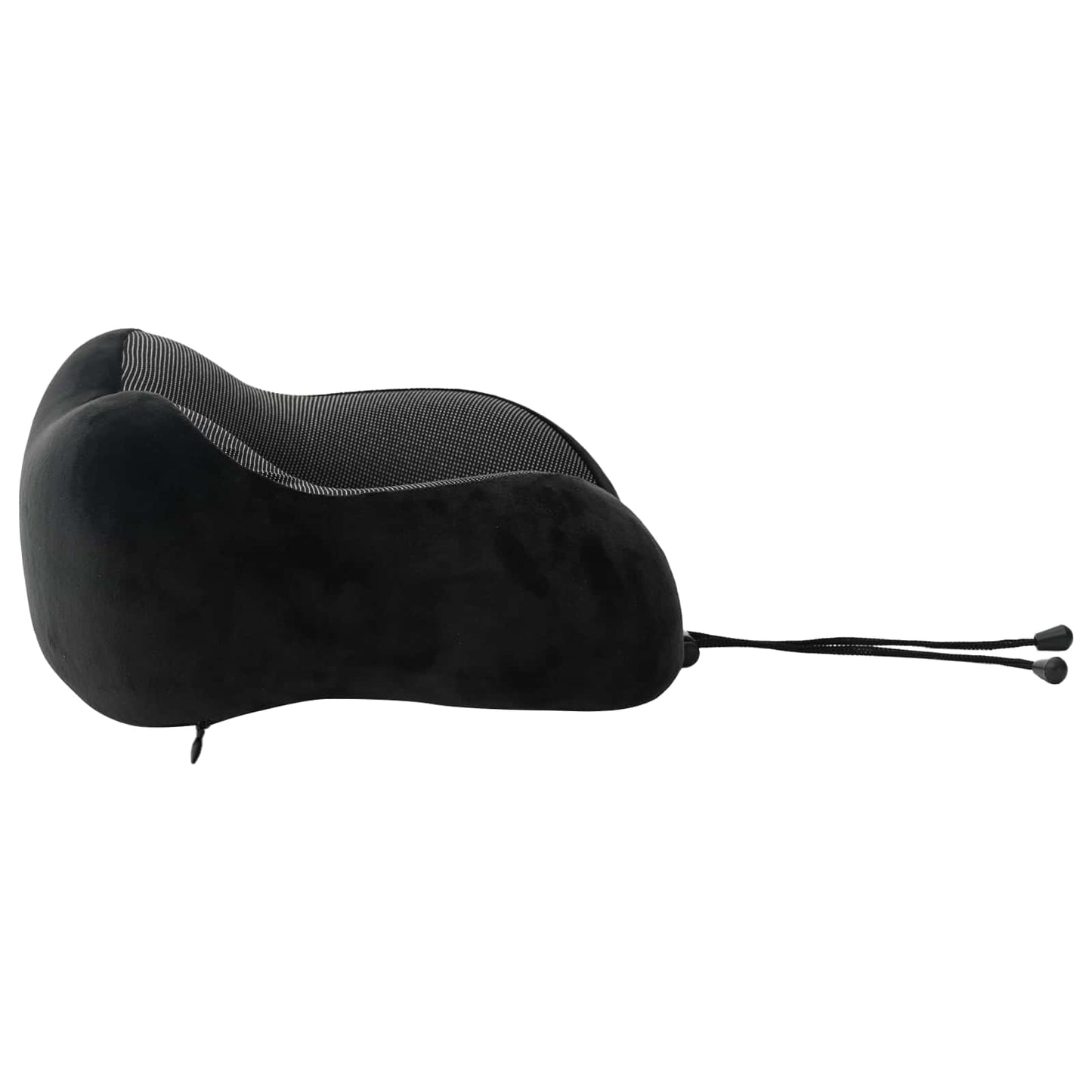 Oreiller de voyage cervical noir 27 x 26 x 14 cm Velours