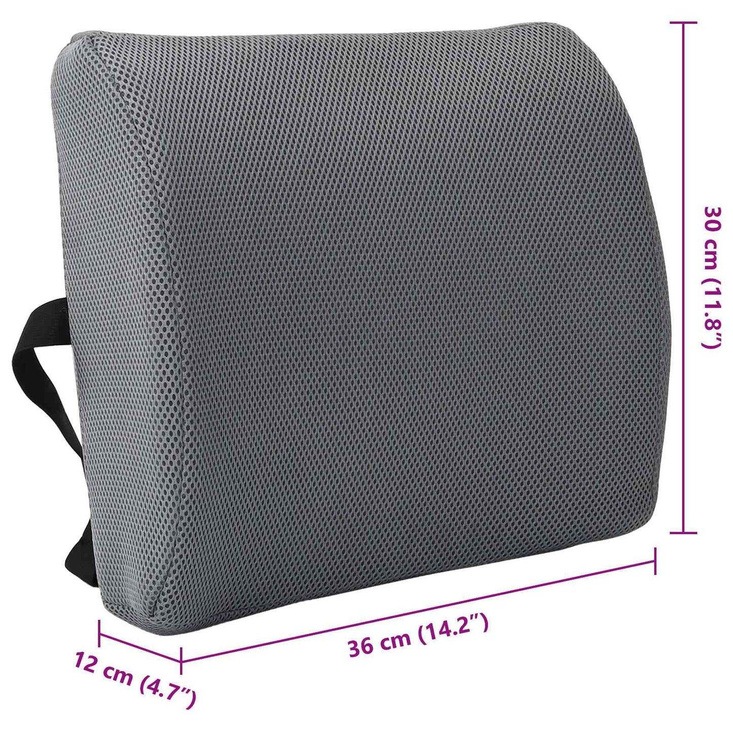 Rücken Kissen mit Kissen Grau 36 x 30 x 12 cm Mit Netz