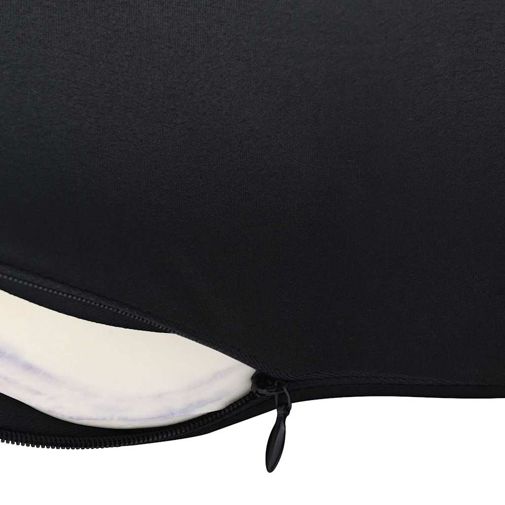 Back cushion with pillow black 40 x 32 x 13 cm polyester