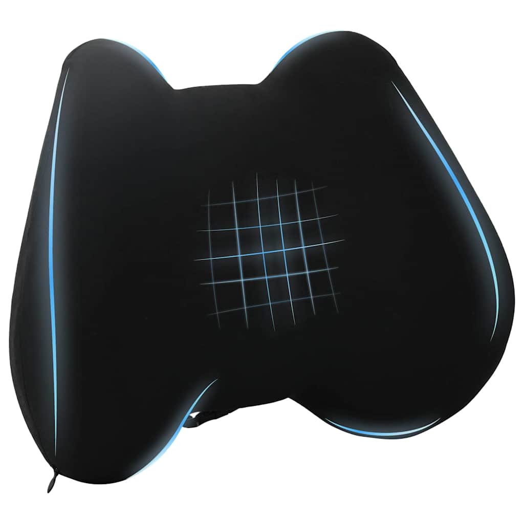 Back cushion with pillow black 40 x 32 x 13 cm polyester