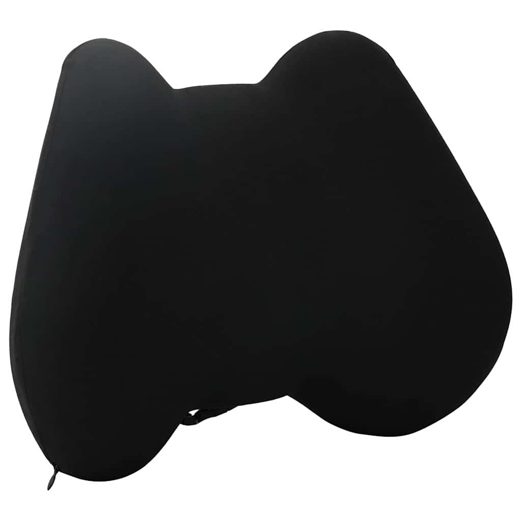 Back cushion with pillow black 40 x 32 x 13 cm polyester