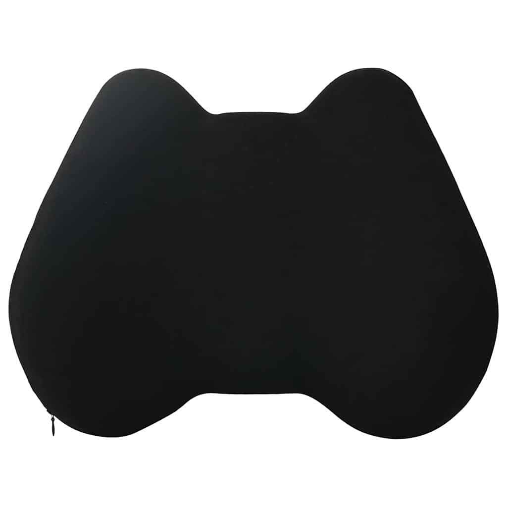 Back cushion with pillow black 40 x 32 x 13 cm polyester
