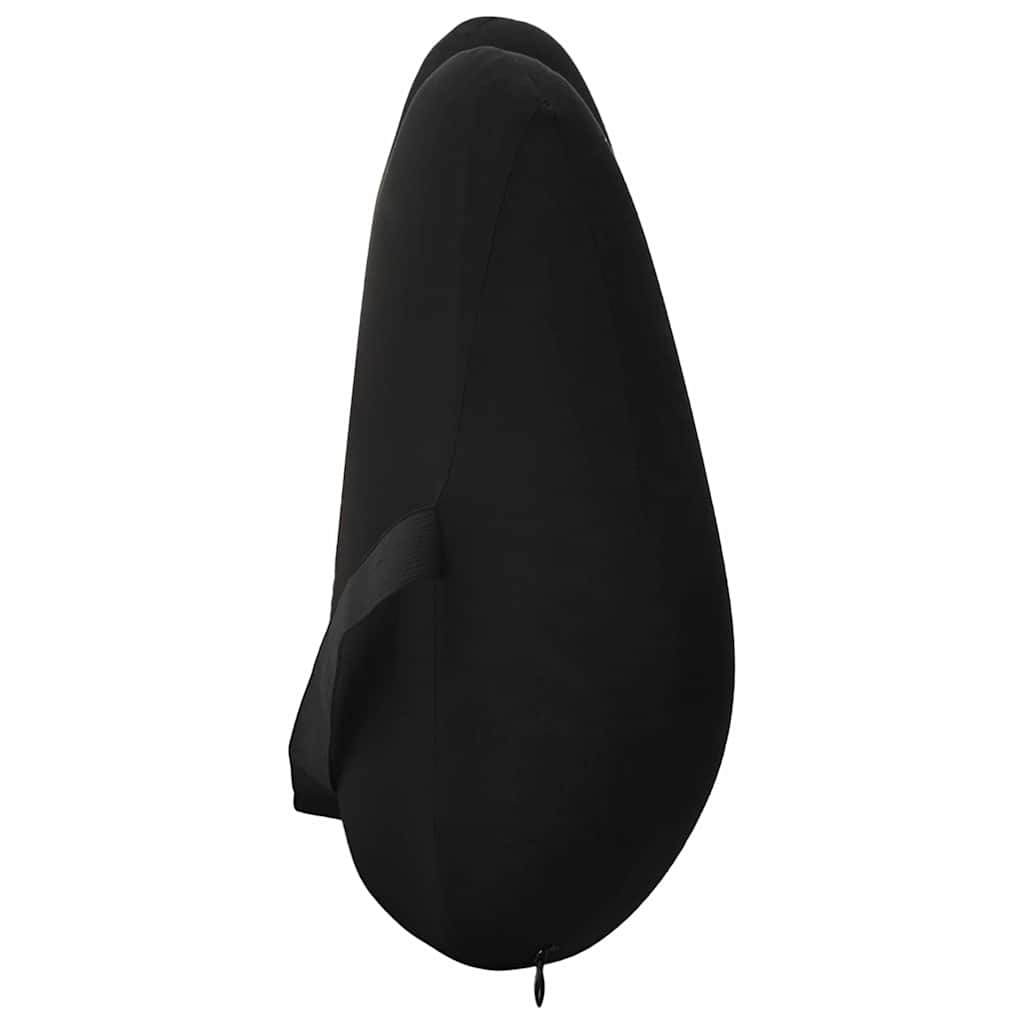 Back cushion with pillow black 40 x 32 x 13 cm polyester