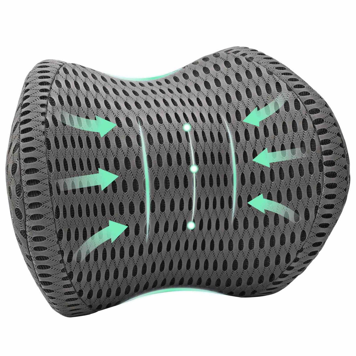 Nackenstützkissen mit Kissen Grau 31 x 22 x 13 cm 4D Mesh