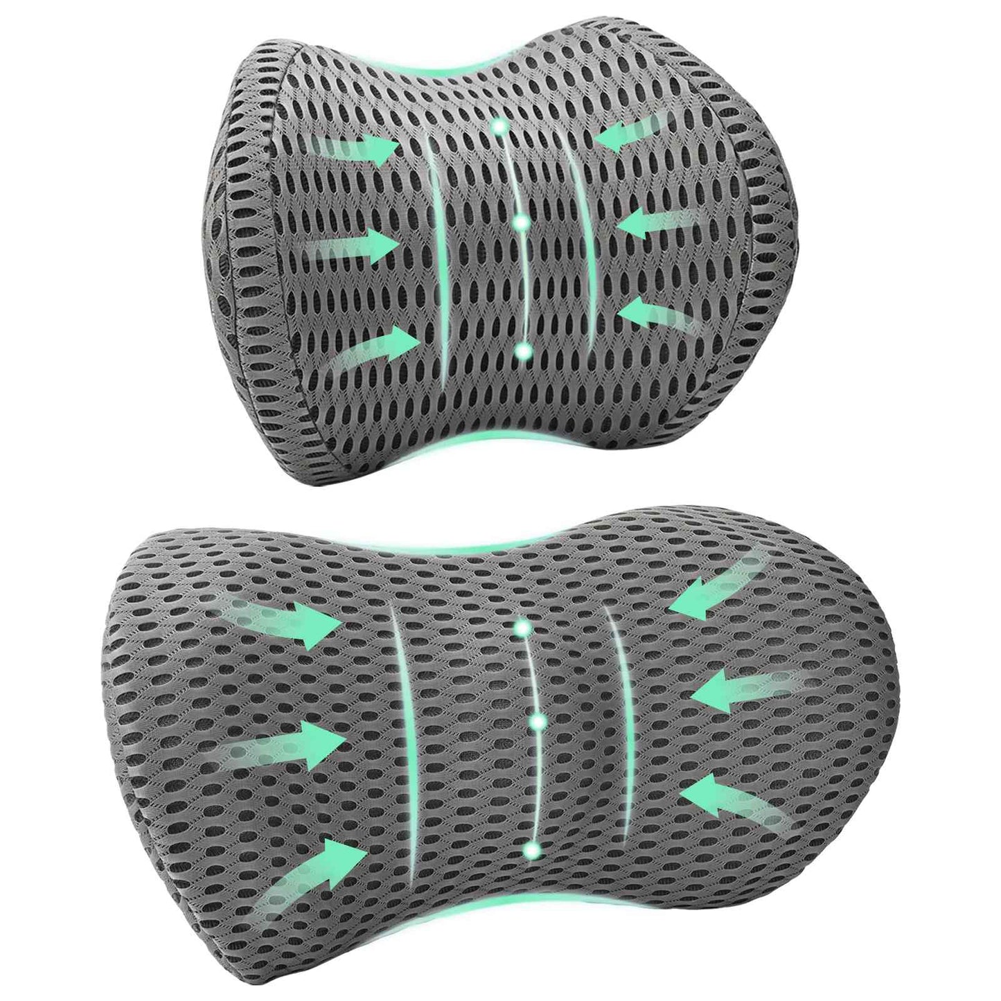 Kissenset mit Kissen Verstellbar 2 pcs Grau 4D Mesh
