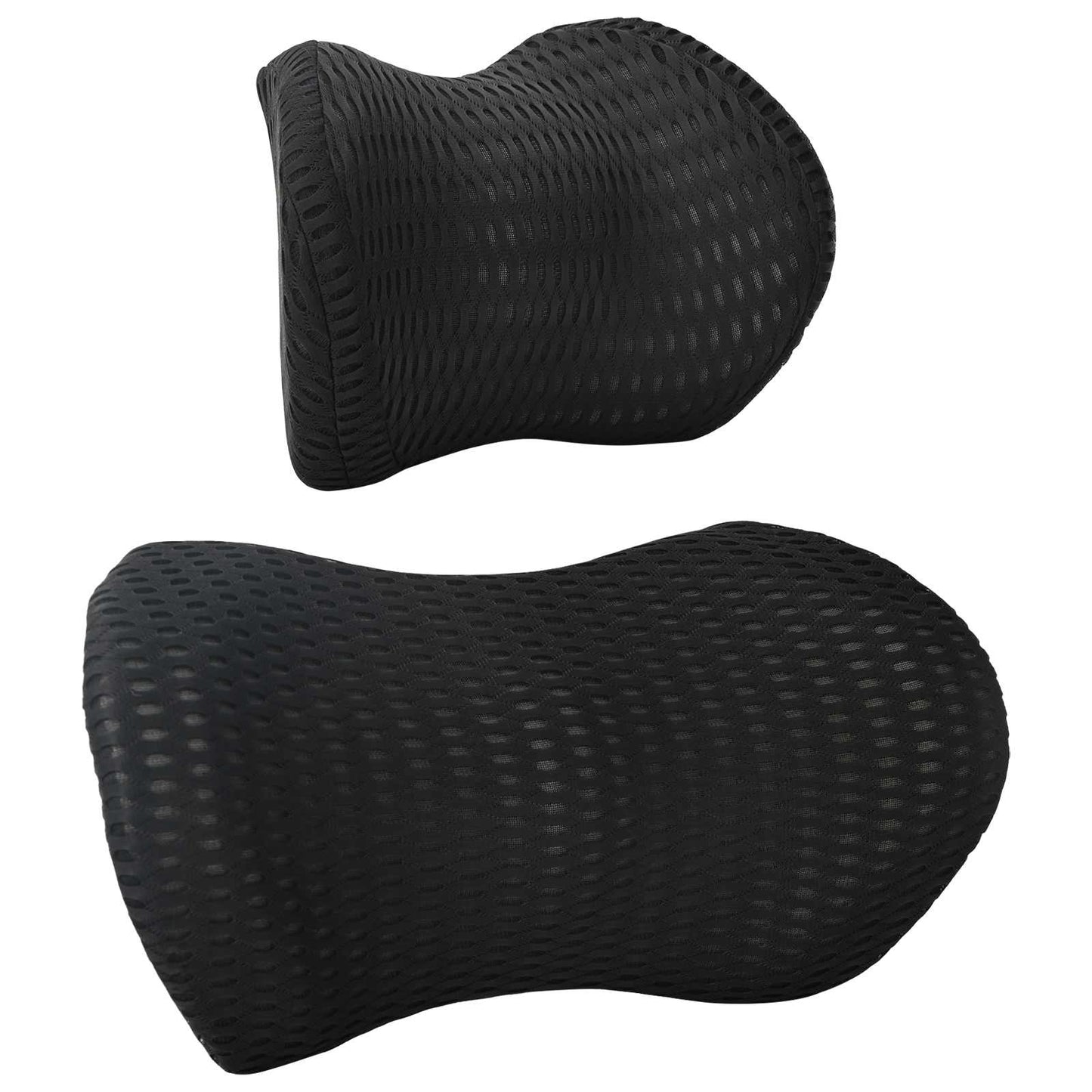 Kissenset mit Kissen Verstellbar 2 pcs Schwarz 4D Mesh