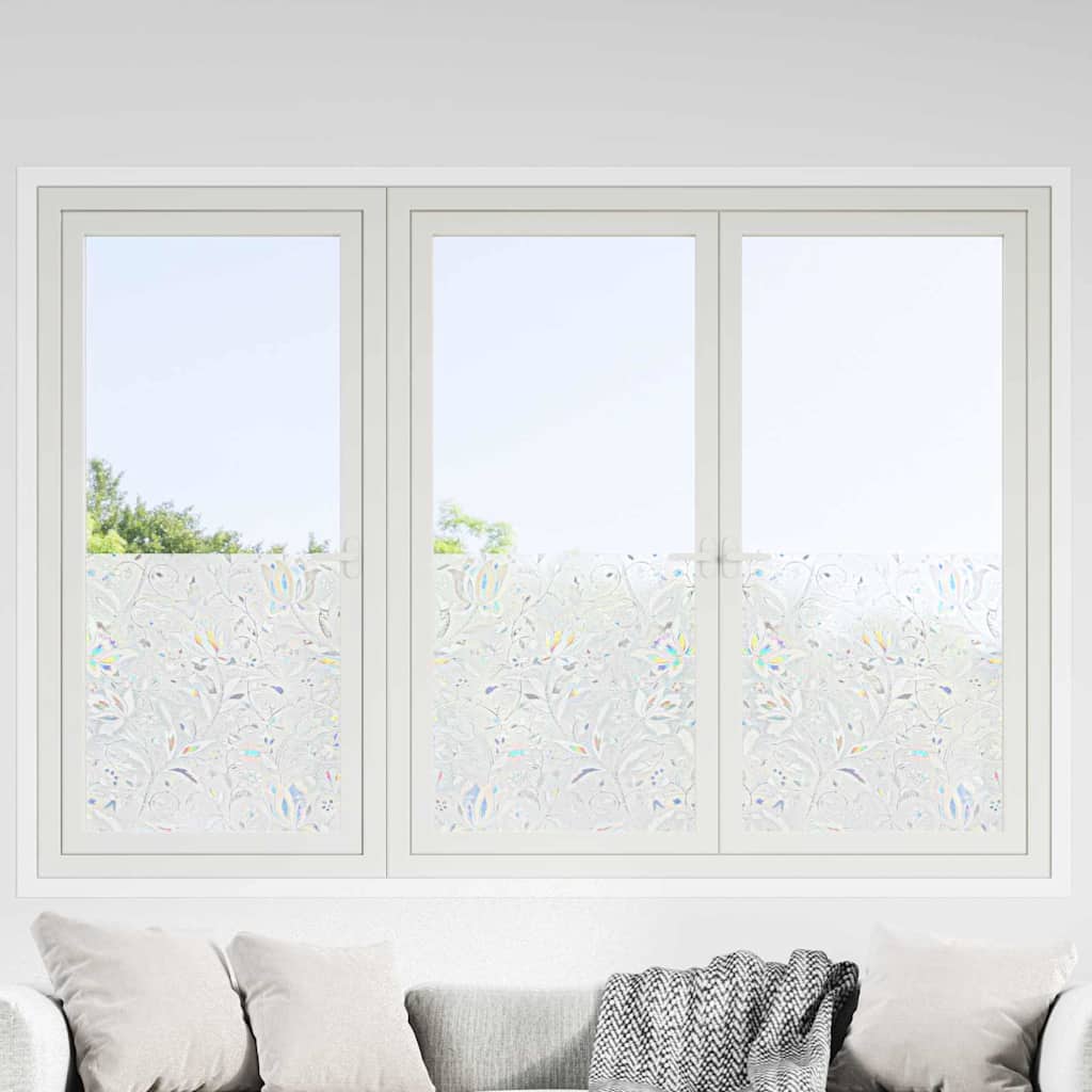 Static Window Film Flower Pattern 60 x 500 cm PVC
