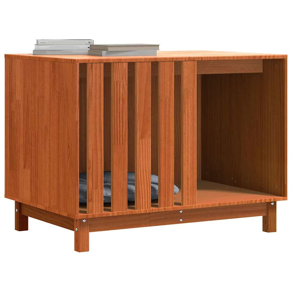Hundehütte Wachsbraun 100 x 70 x 70 cm Massives Kiefernholz