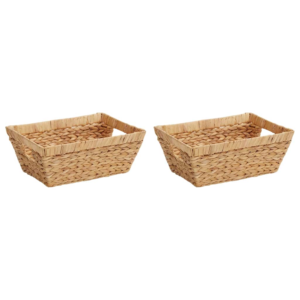 Storage Baskets 2 pcs Natural 38 x 28 x 15 cm Water Hyacinth