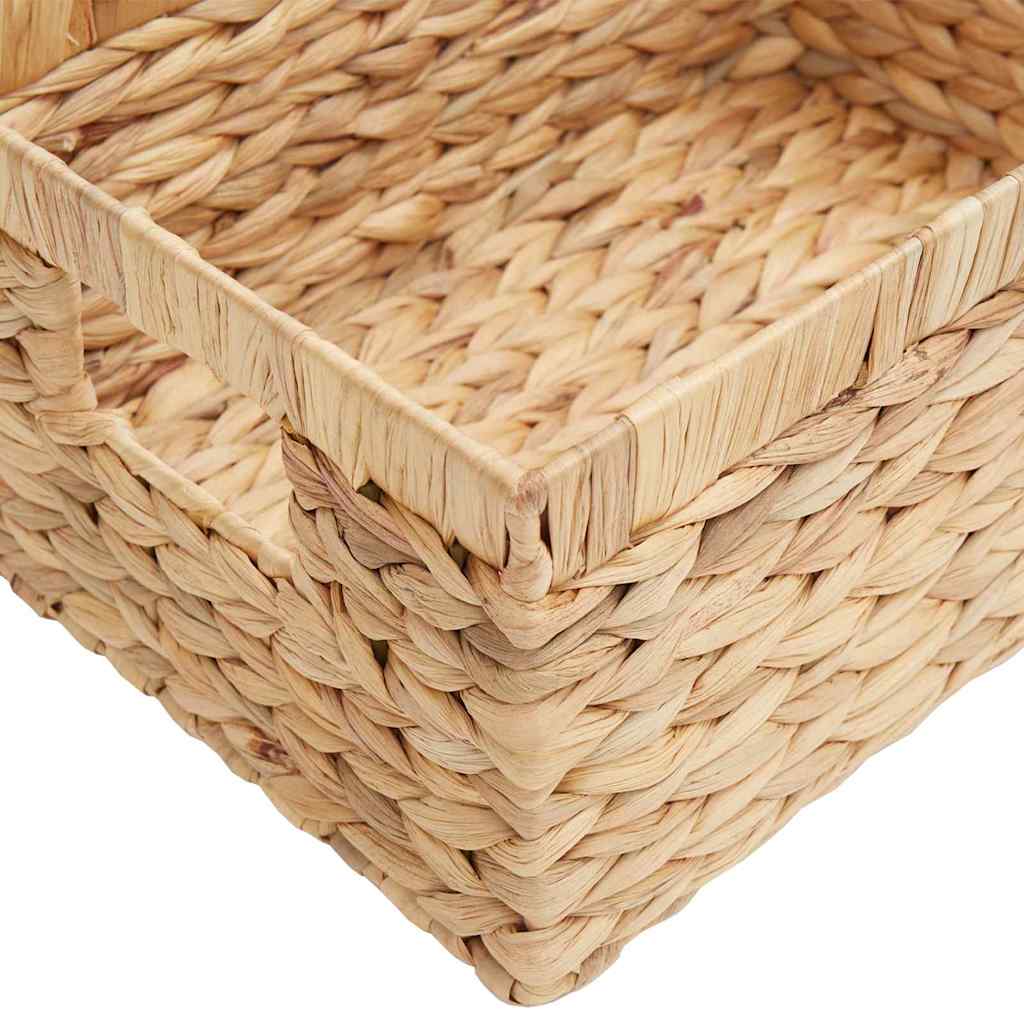 Storage baskets 3 pcs natural 40 x 30 x 18 cm water hyacinth