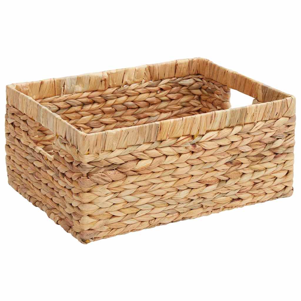 Storage baskets 3 pcs natural 40 x 30 x 18 cm water hyacinth