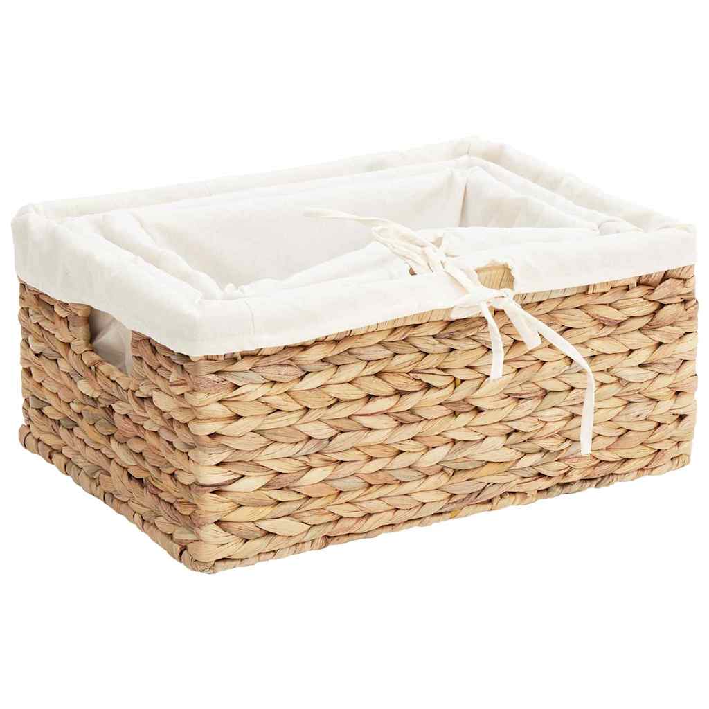 Aufbewahrungskörbe 3 pcs Natur 40 x 30 x 18 cm Wasserhyazinthe