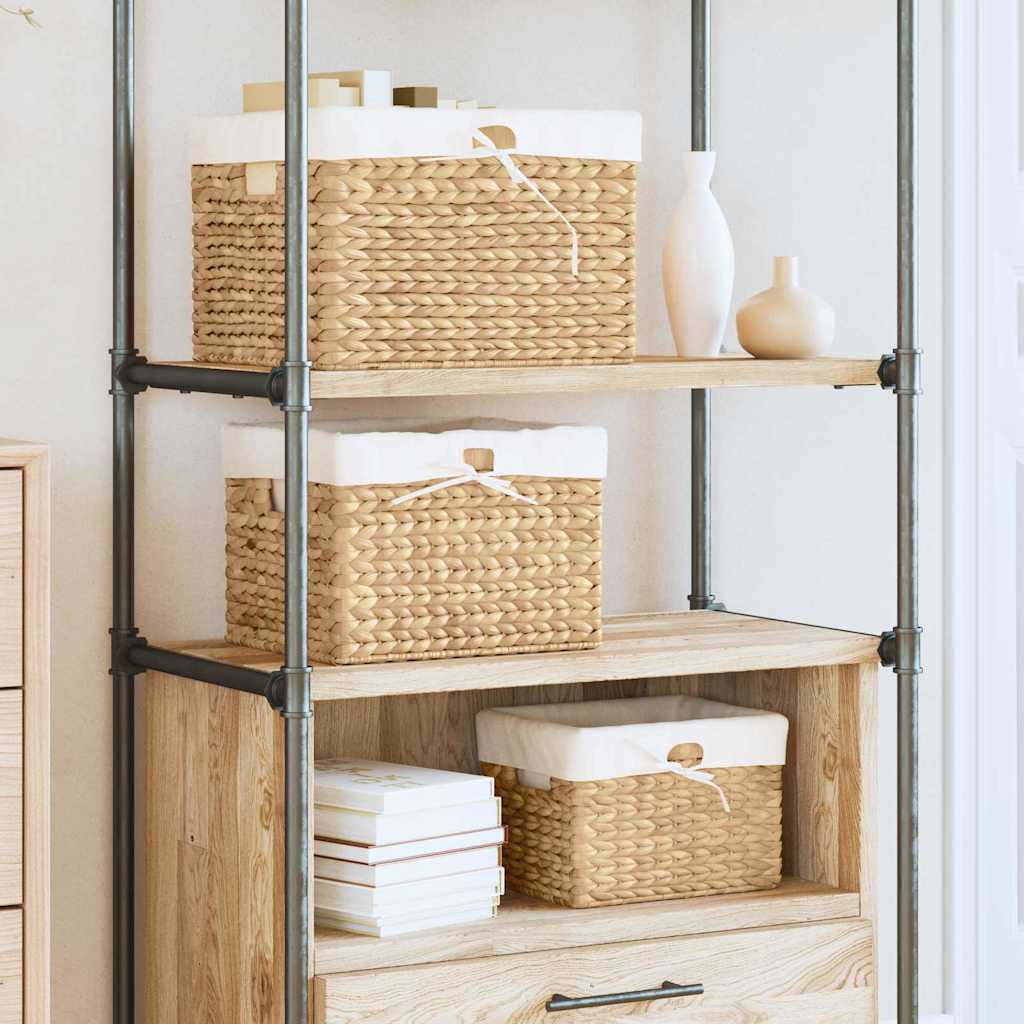 Storage Baskets 3 pcs Natural 35 x 30 x 25 cm Water Hyacinth