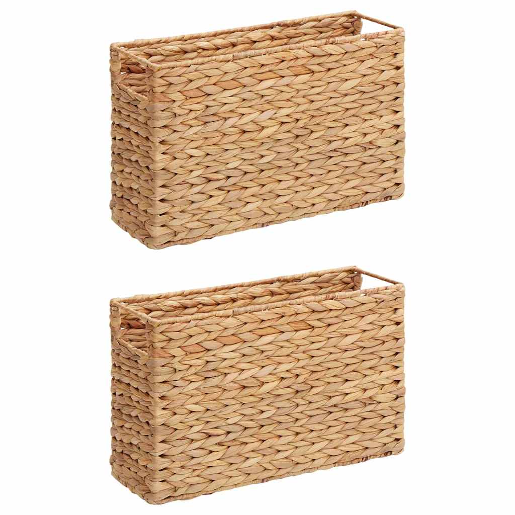 Corbeilles à magazines 2 pcs Naturel 39 x 14 x 25 cm Jacinthe d'eau