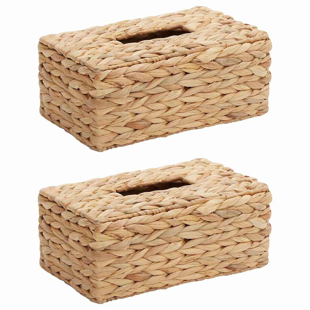 Couvercle de boîte à mouchoirs 2 pcs Jacinthe d'eau 27,5 x 16,5 x 14 cm