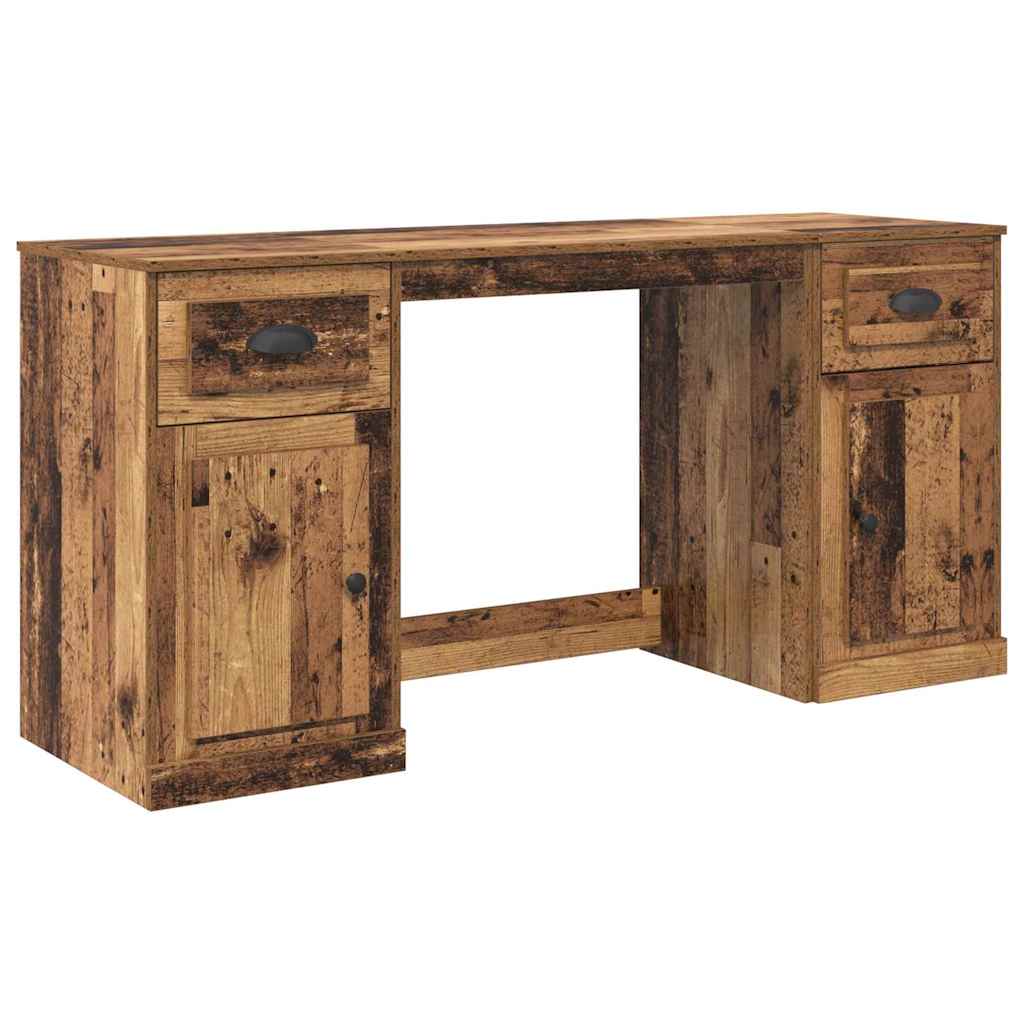 Desk with Cabinet with Door Reclaimed Wood 154.5 x 50 x 75 cm