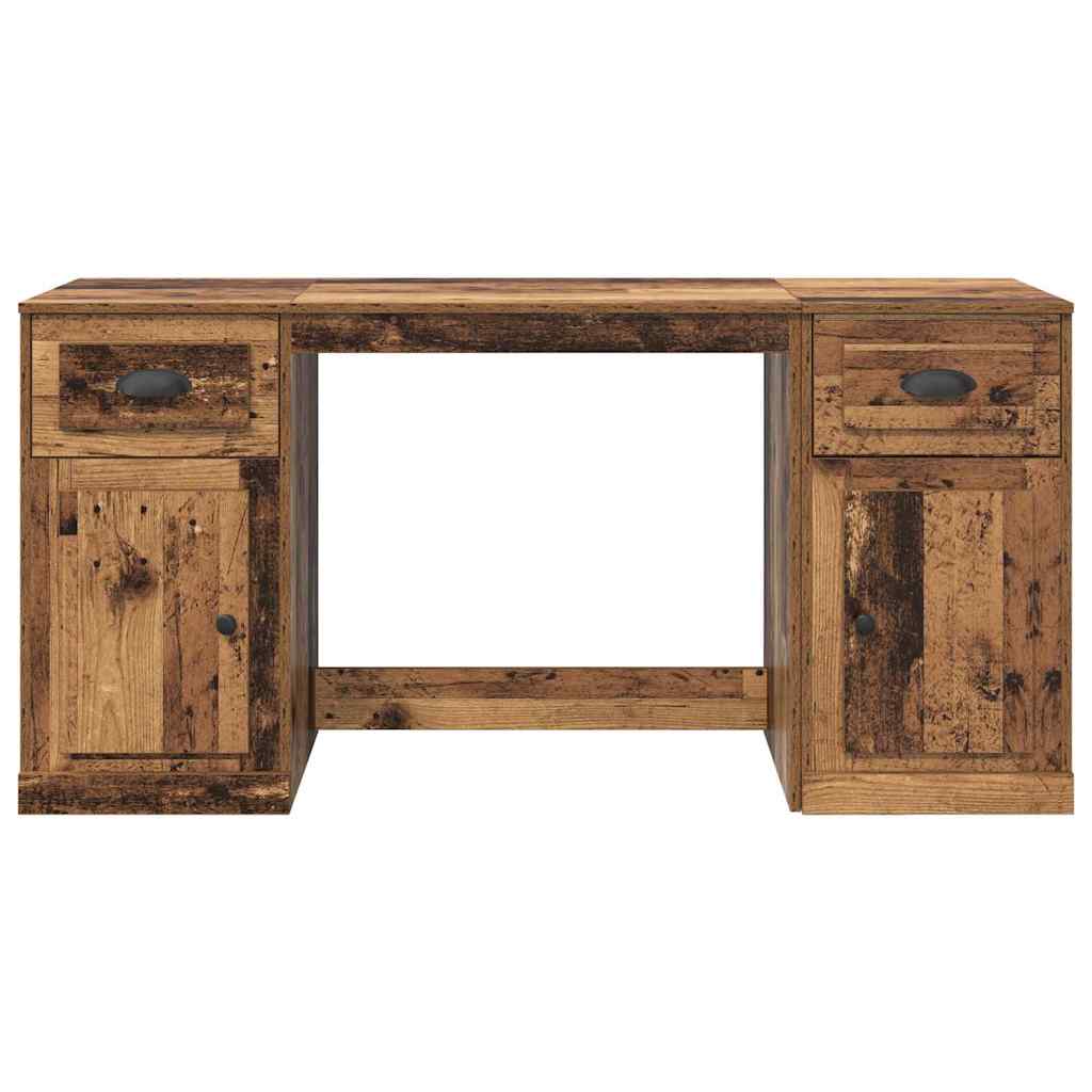 Desk with Cabinet with Door Reclaimed Wood 154.5 x 50 x 75 cm