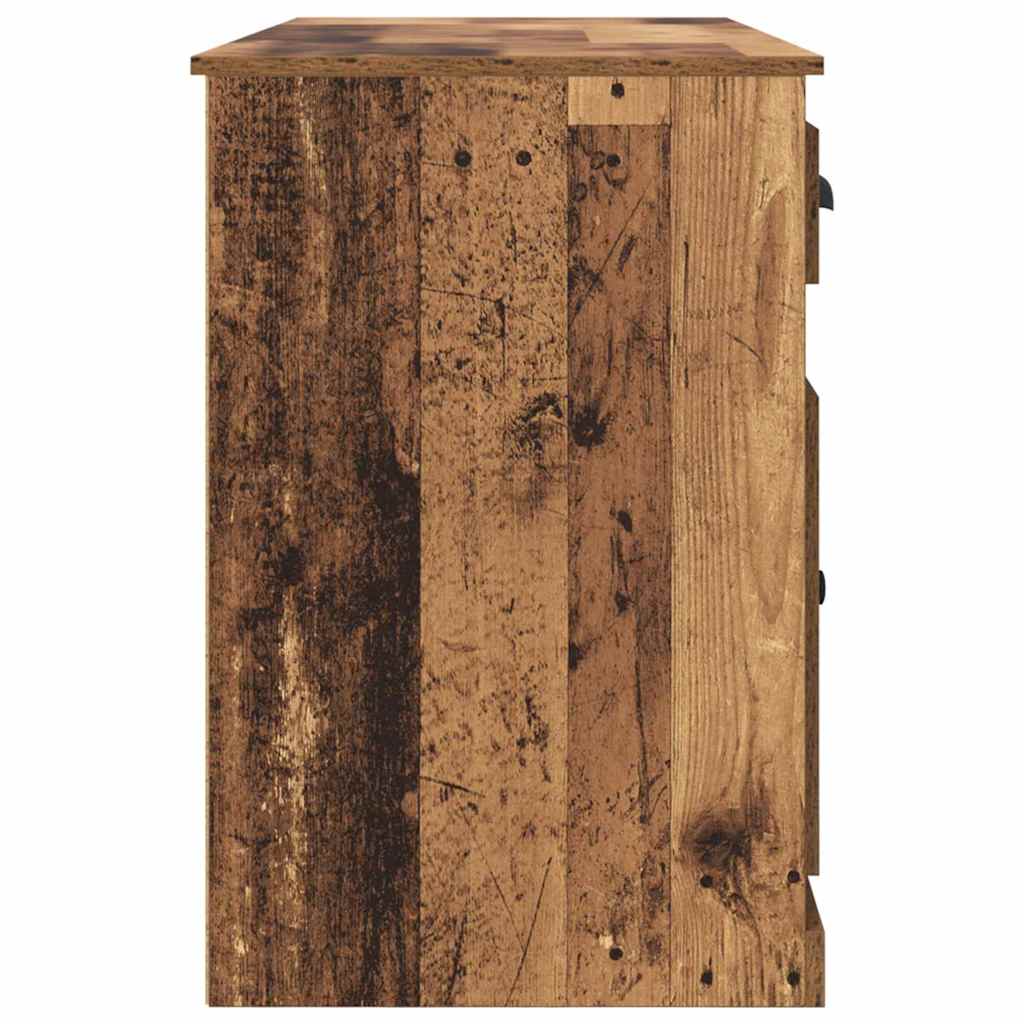 Desk with Cabinet with Door Reclaimed Wood 154.5 x 50 x 75 cm