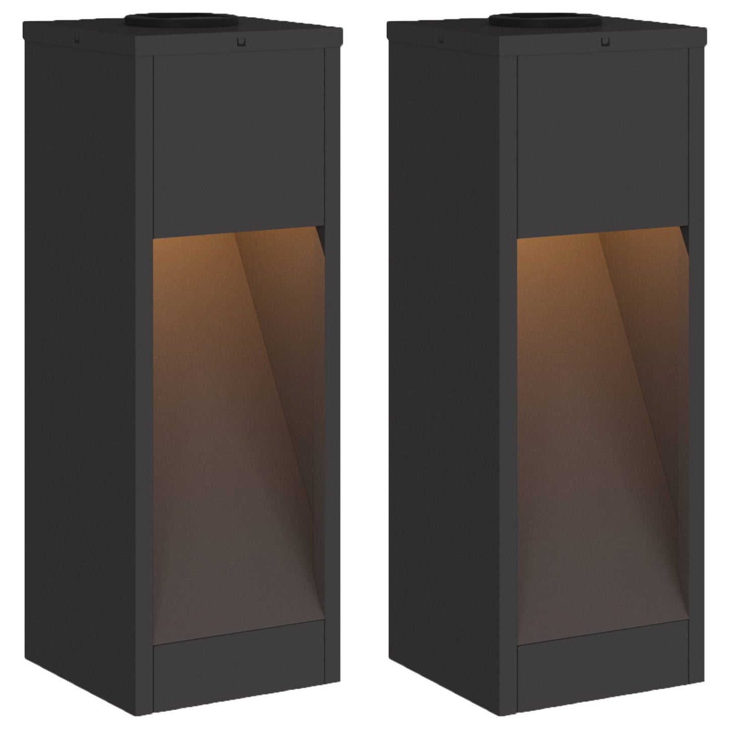Solar LED Wegeleuchte 2 pcs Schwarz Kalt gewalzter Stahl