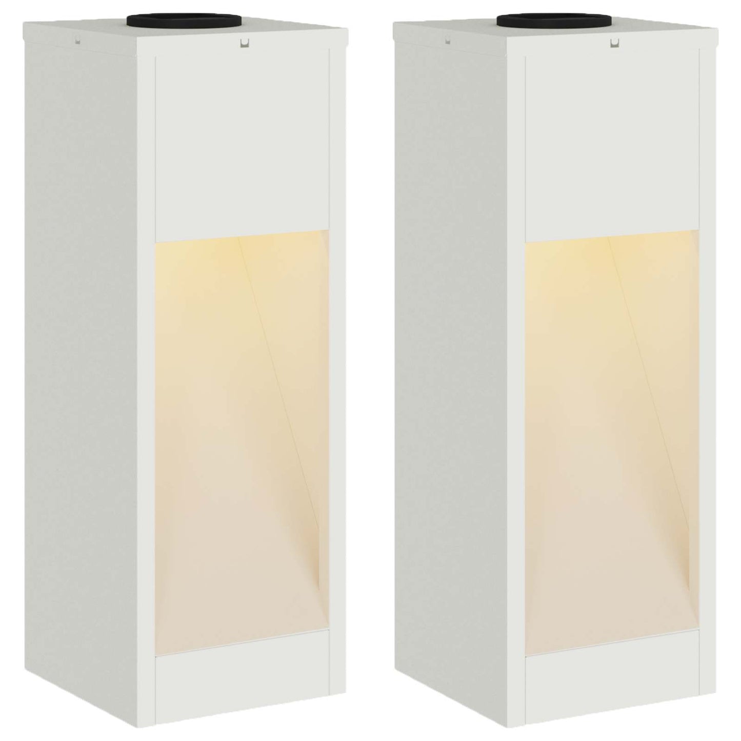 Solar LED Wegeleuchte 2 pcs Weiß Kalt gewalzter Stahl