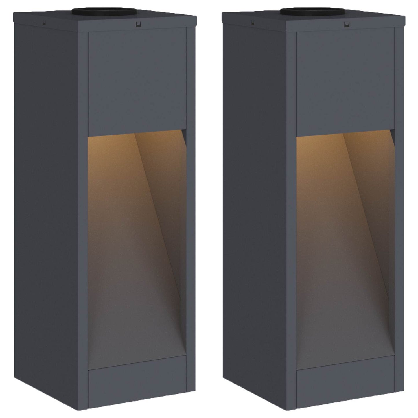 Solar LED Wegeleuchte 2 pcs Anthrazit Kalt gewalzter Stahl