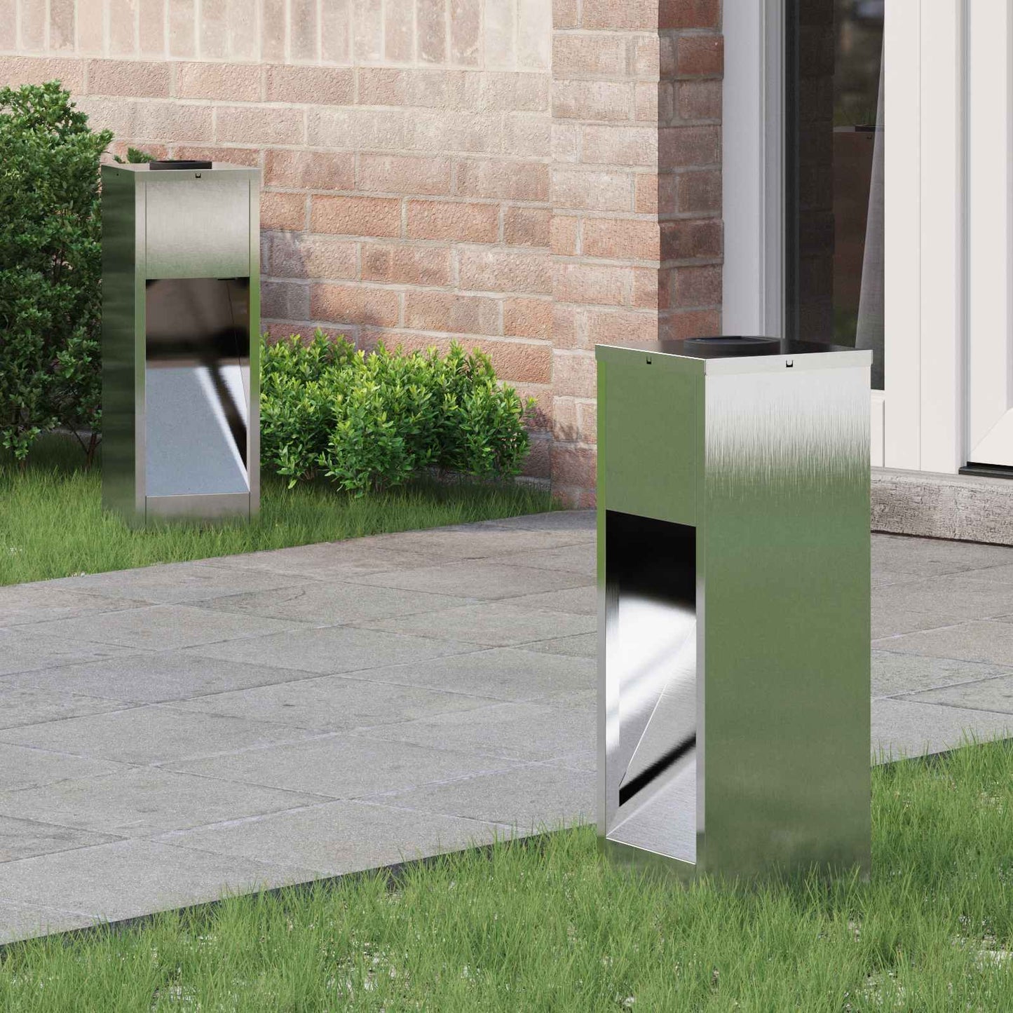 Solar LED Path Light 2 pcs Silver Stainless Steel
