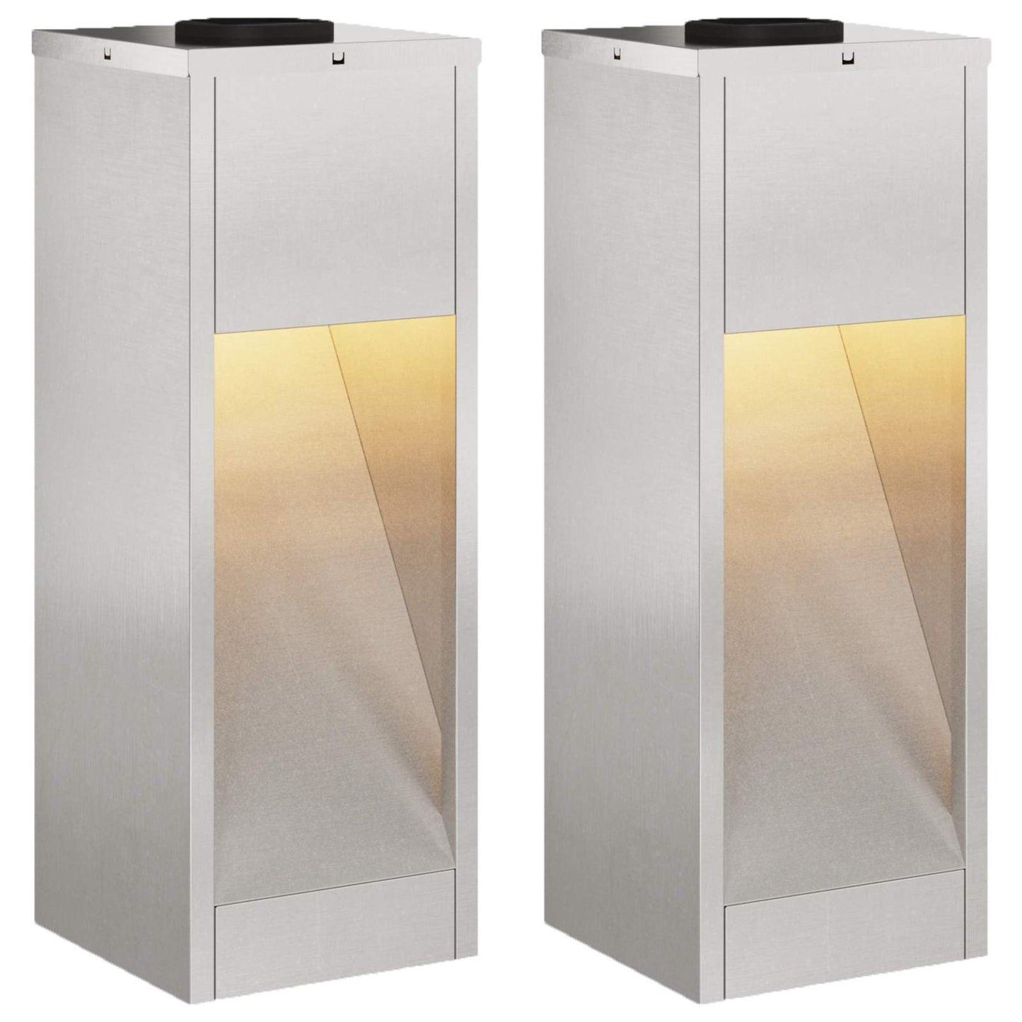 Solar LED Path Light 2 pcs Silver Stainless Steel