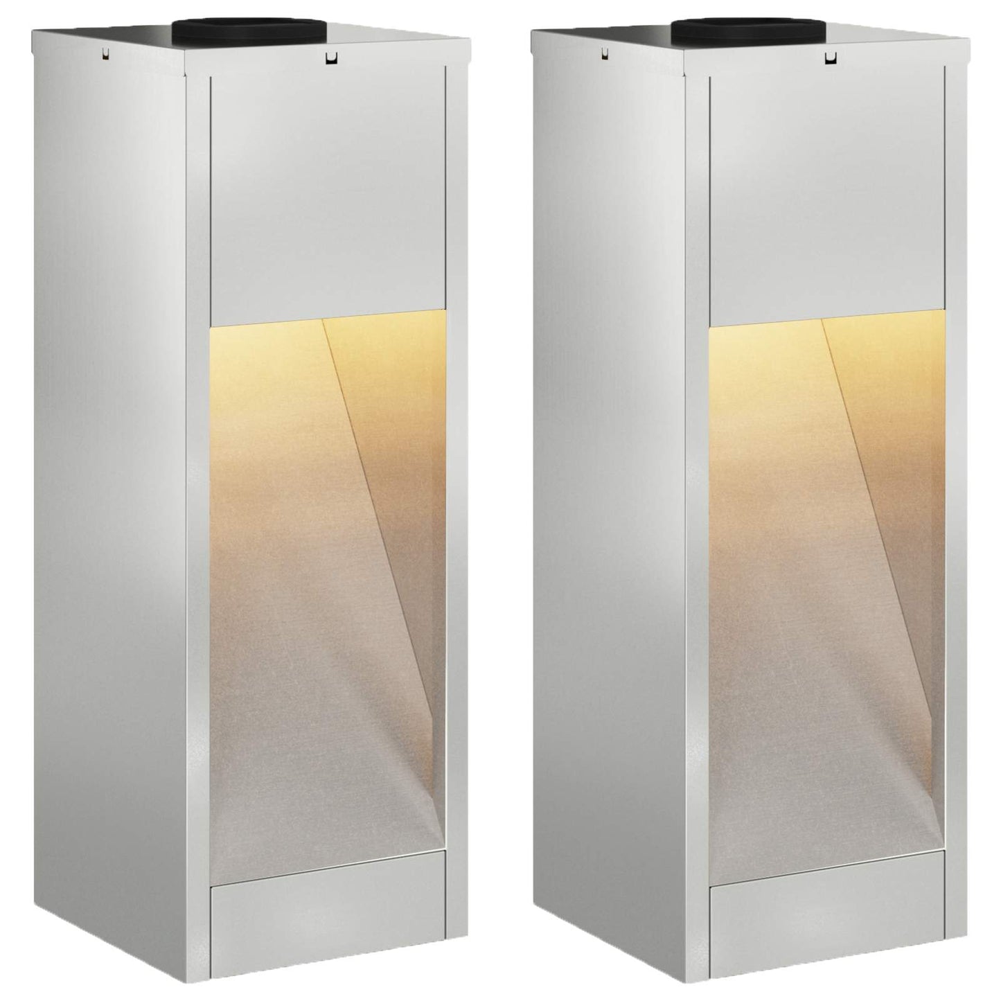 Solar LED Wegeleuchte 2 pcs Silber Galvanisiert