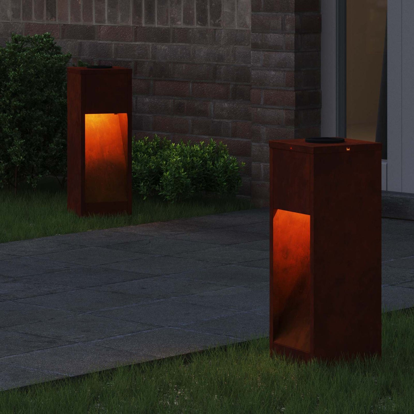 Solar LED Wegeleuchte 2 pcs Bronze Wetterfeststahl