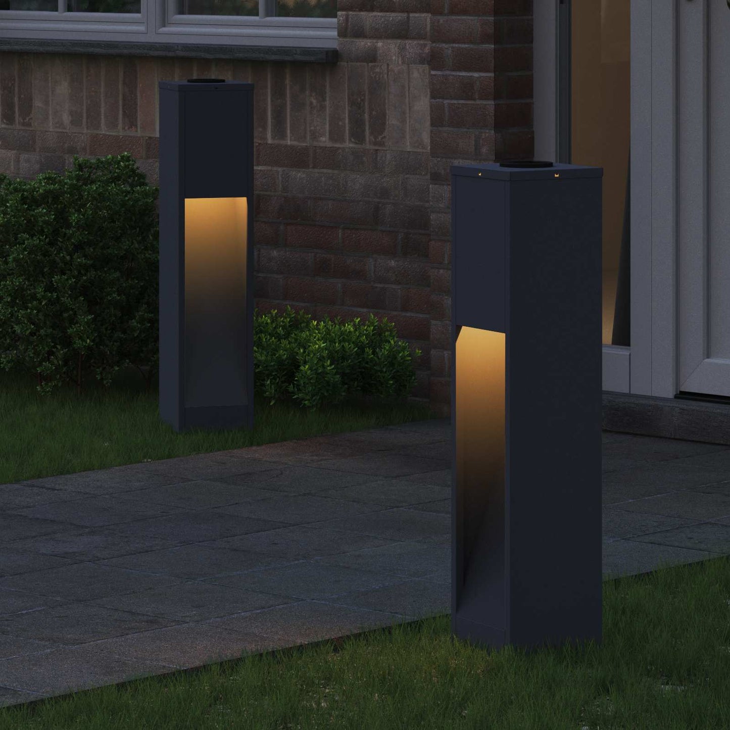 Solar LED Path Light 2 pcs Anthracite Cold-rolled steel