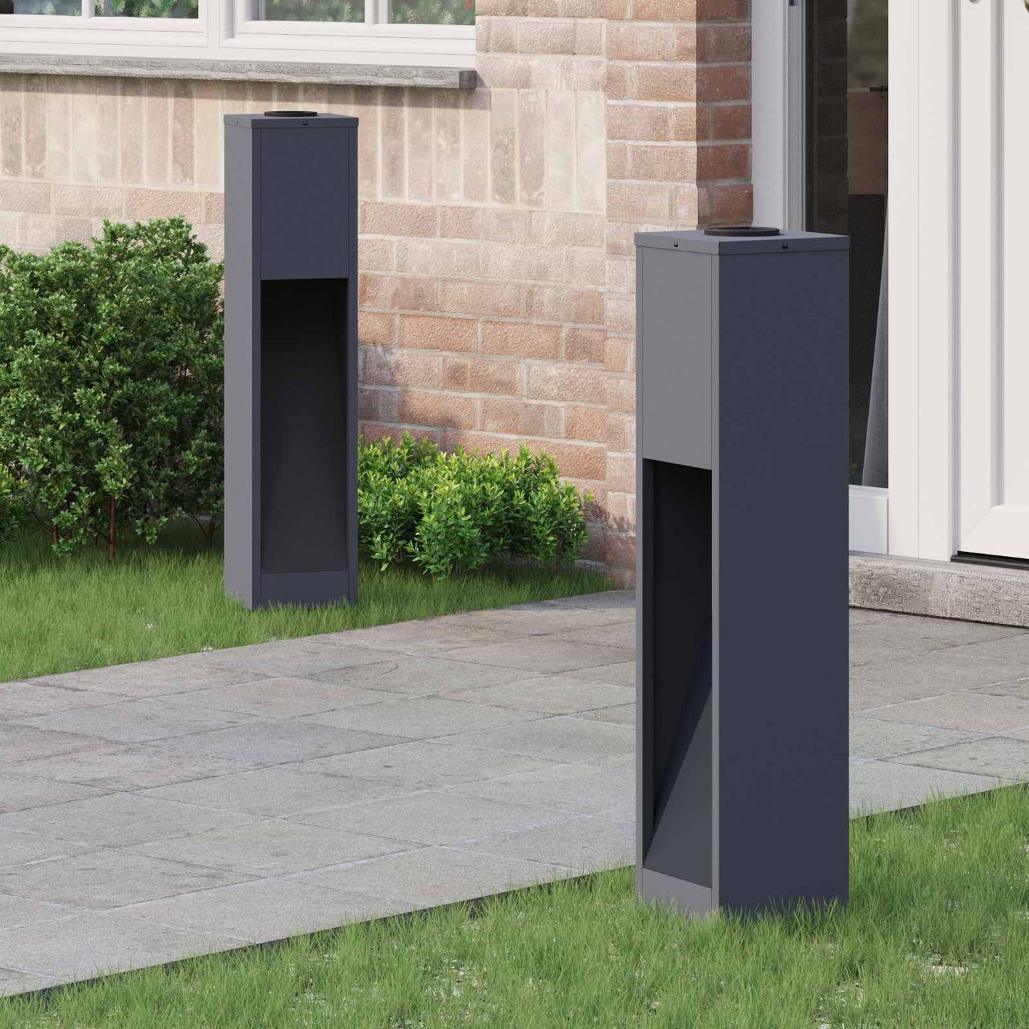 Solar LED Path Light 2 pcs Anthracite Cold-rolled steel