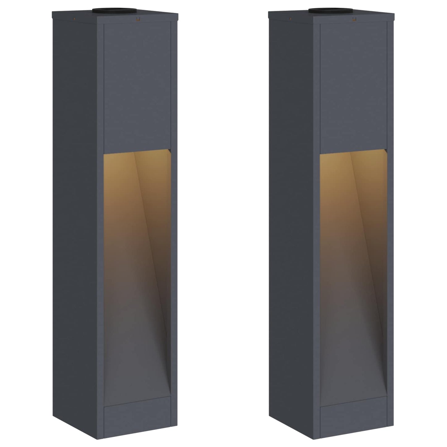 Solar LED Path Light 2 pcs Anthracite Cold-rolled steel